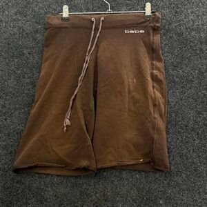 Vintage Bebe Brown Wide Leg Lounge Capri Pants Y2K USA Made 90s Studs
